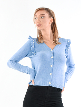 Pulover Dama VintageButtons Bleu